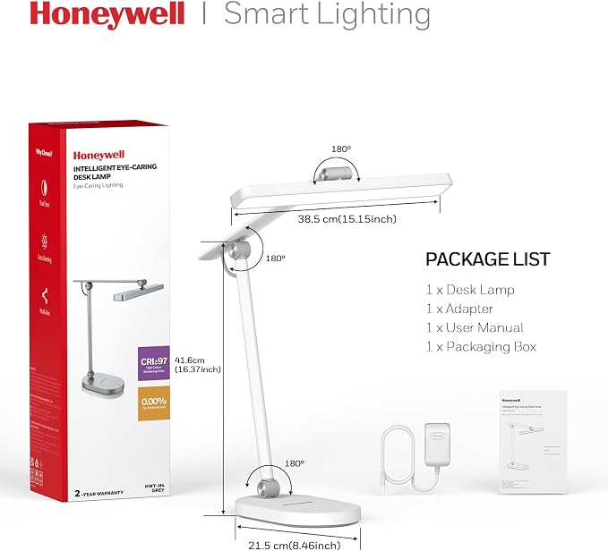 Honeywell Desk Lamp for Home Office, H4 Sunturalux™ Eye-Caring LED Desk Light - Image 8