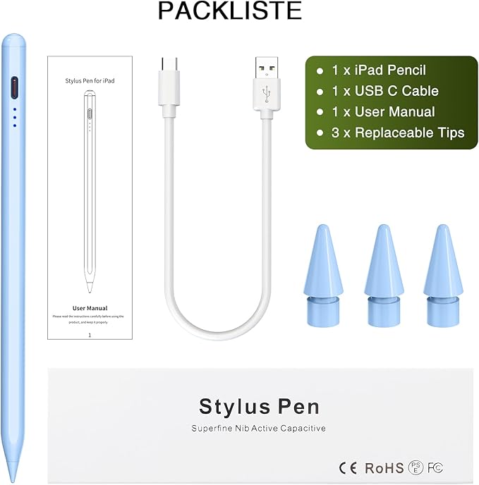 Pen for iPad 2018-2025, HATOKU 15 Mins Fast Charging Pencil 1st Gen - Image 6