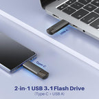 128GB USB C Flash Drive Dual USB 3.1 Flash Drive Type C + USB A Portable Type-C - Image 2