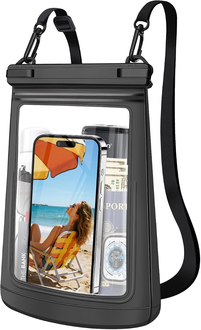 Large Waterproof Phone Pouch，Double Sealing Floating Waterproof Bag Cell Phone by ANLEDDA