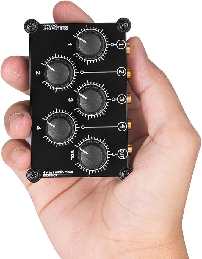 Little Bear MC5 Mini Portable Stereo 4 Channel Audio Mixer Passive Live Studio - Image 4