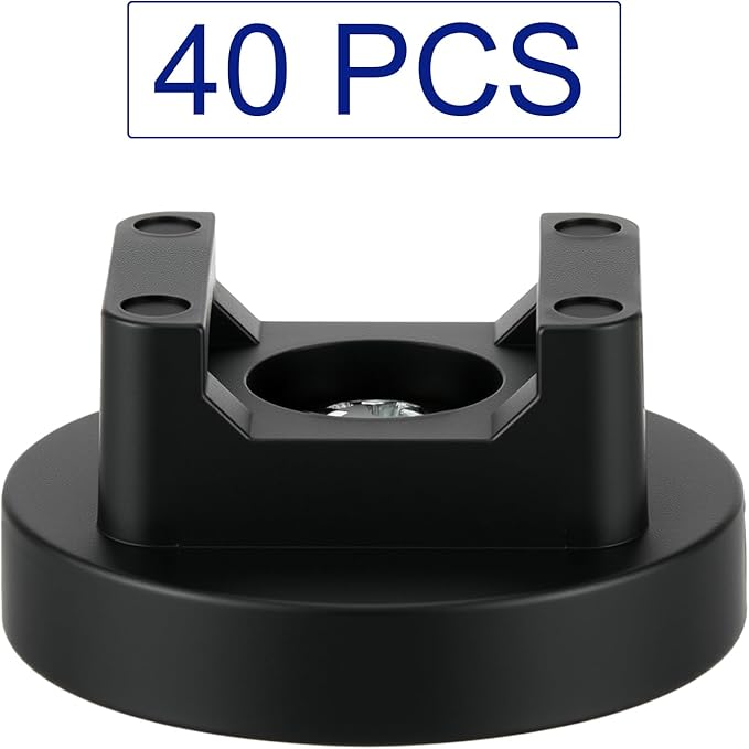 Yookeer 40 Pcs Magnetic Zip Tie Mount Base Black Magnetic Cable Clips Wire - Image 5