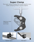 SMALLRIG Clamp w/ 1/4" and 3/8" Thread Holes, 9.8 Inches Adjustable Friction - Image 3