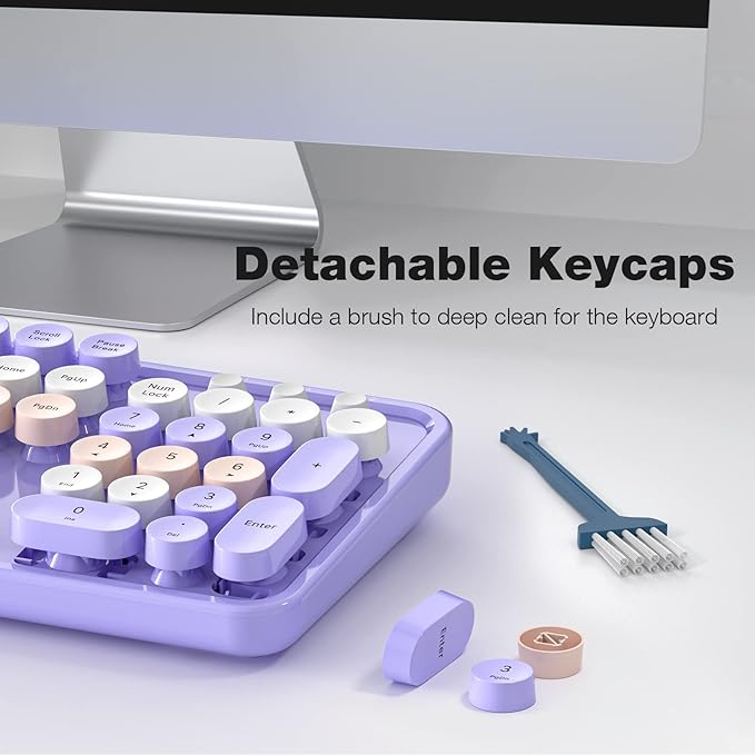 KNOWSQT Wireless Keyboard and Mouse Combo Purple - Image 6