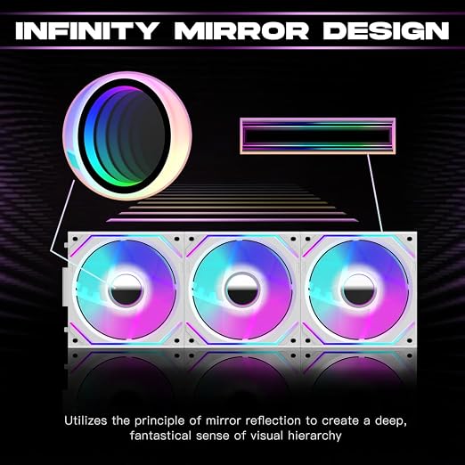 Jungle Leopard Interstellar V2 120mm PC Reverse Blade Case Fan Infinity Mirror - Image 4