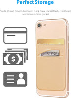 2 Pack Stick On Wallet Sleeve Cell Phone Dual Pocket Card Holder Double Pocket - Image 3
