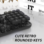 Wireless Keyboard and Mouse, KOOTOP Cute Black Keyboard and Mouse, 2.4G - Image 2