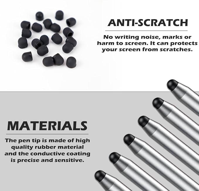 20Pcs Replacement Tips Silicone Rubber Touch Screen Pens Tips - Image 3
