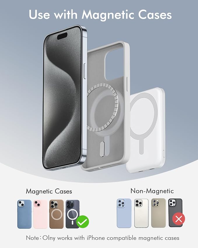 podoru for Magsafe Battery Pack, 5000mAh Magnetic Power Bank - Image 2
