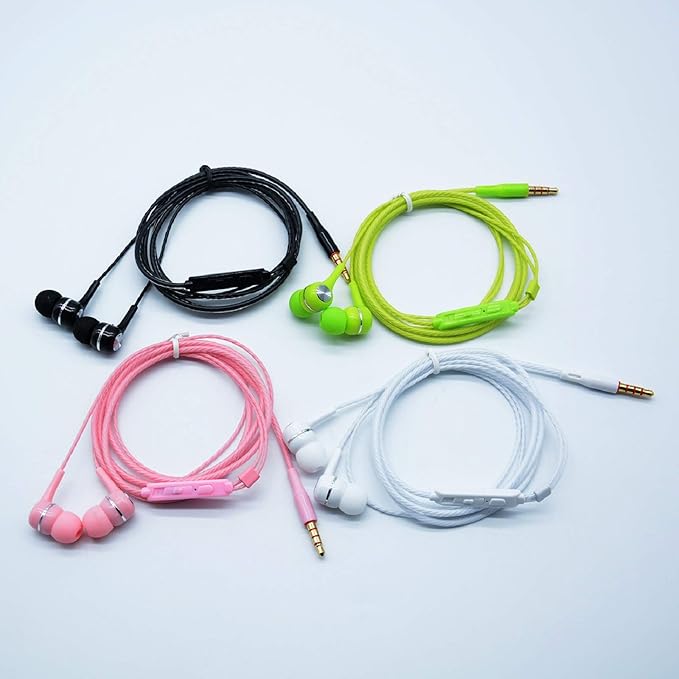 YNR 4 Pairs Wired Earbuds with Microphone & Volume Control, in Ear Earphones - Image 6