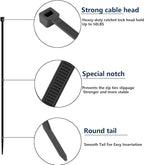 2000 PCS Zip Ties Assorted Sizes 4+6+8+10+12 Inch Self-locking Nylon Cable ties - Image 4