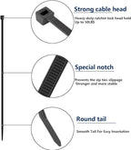2000 PCS Zip Ties Assorted Sizes 4+6+8+10+12 Inch Self-locking Nylon Cable ties - Image 6