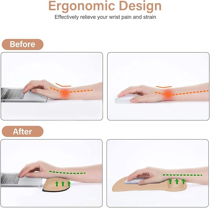 MOSISO Wrist Rest Support for Mouse Pad & Keyboard Set, Ergonomic Mousepad - Image 3