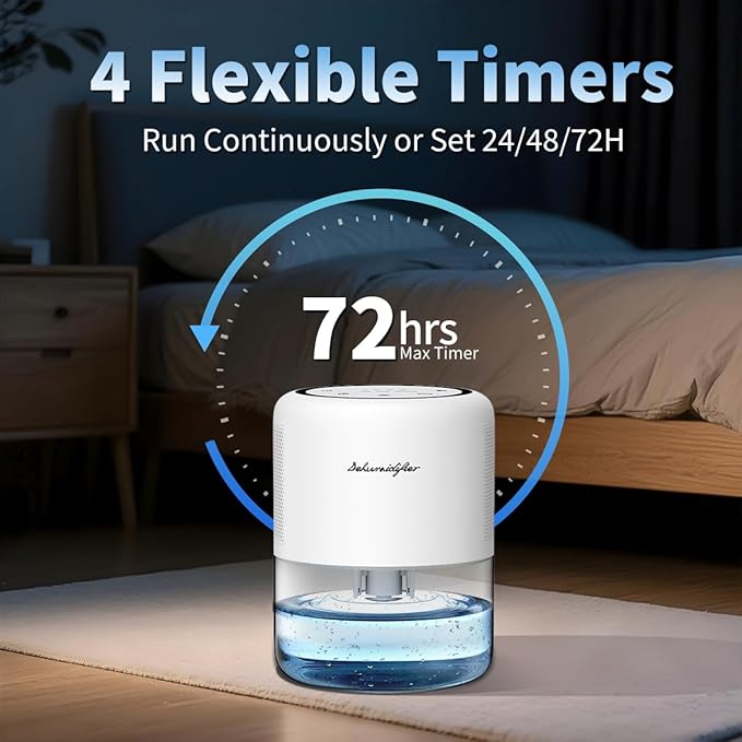 44oz Small Dehumidifier for Home, Auto-Off Quiet Portable Dehumidifier - Image 6