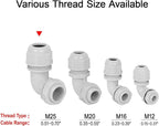 LeMotech M25 Cable Gland, 90 Degree Adjustable 13-18mm Strain Relief, Cord - Image 6