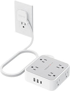 TESSAN Surge Protector Power Strip, 5 Ft Flat Plug Extension Cord by TESSAN