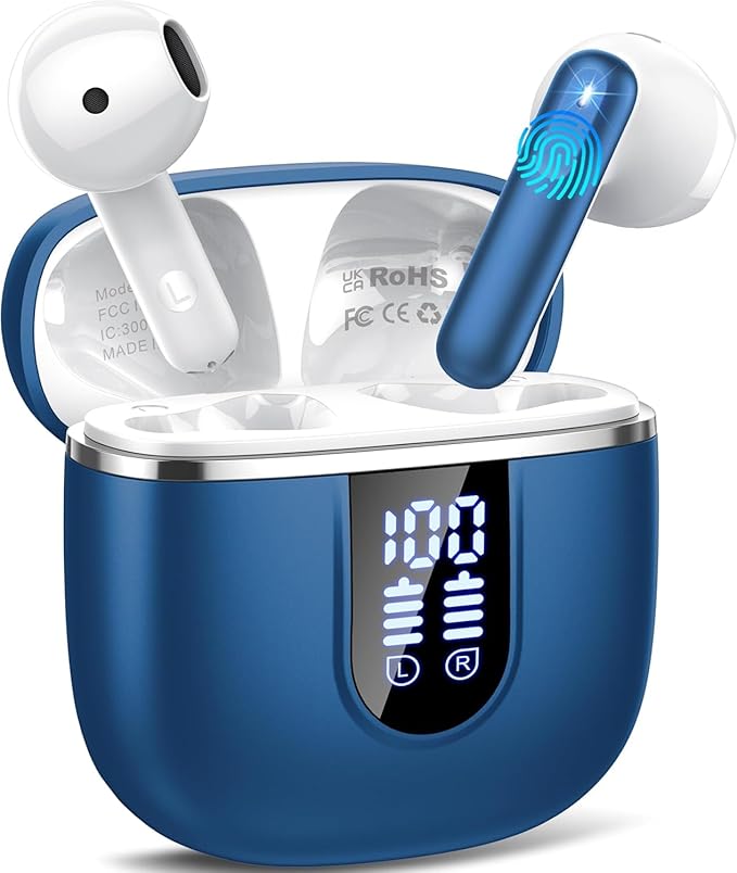 Wireless Earbuds, 40H Ultralight in-Ear Buds, IP7 Waterproof Earphones by Cillso