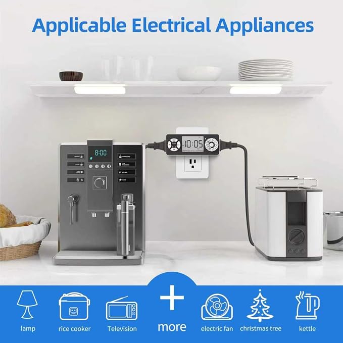 TiFFCOFiO New Digital Timer Outlet, Dial Programmable Method, Indoor Plug in - Image 4