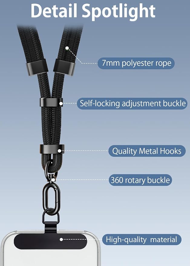 ZXZone Phone Strap*1 Phone Tether Tab*1 Adjustable Neck Strap Phone Lanyard - Image 7