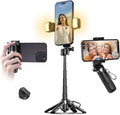 Mini Tripod with Dual Fill Lights, Portable Selfie Stick with Wireless Remote by Linber