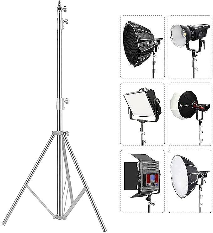 Stainless Steel Photography Video Tripod Stand, Spring Cushioned Heavy Duty - Image 9