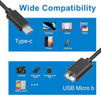 Master Cables USB C to Micro B Cable 0.5 Metre USB C Hard Drive Cable Compatible - Image 4