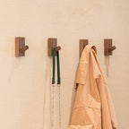 HomeDo 4Pack Adhesive Wall Hooks Hat Rack, Wooden Coat Hooks Wall Mounted - Image 2