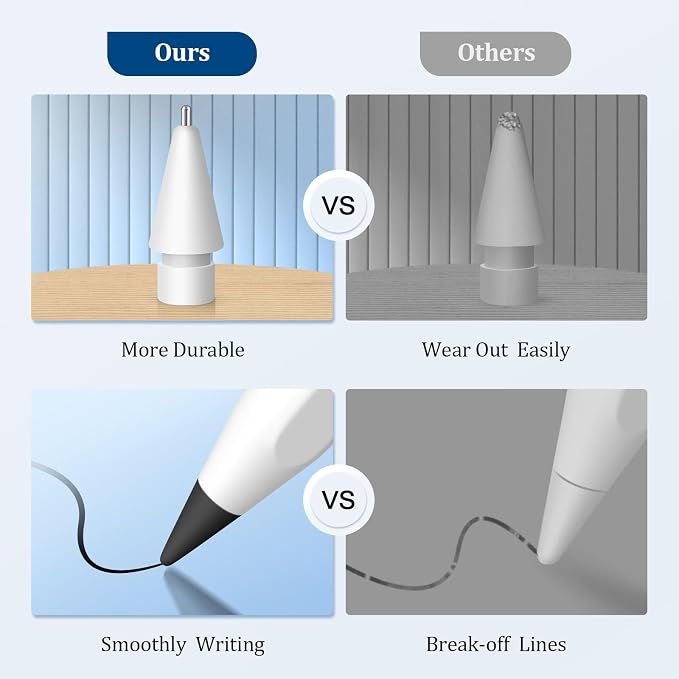 Replacement Tips for Apple Pencil 1st/2nd Gen, No Wear Out Upgraded Apple - Image 2