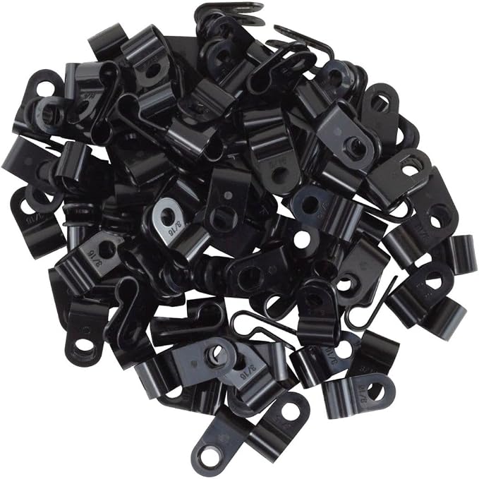 GTSE Black Nylon Plastic Cable Clamps, 3/16" Screw Mounts - Image 3
