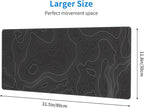 Topographic Contour Extended Big Mouse Pad Large, Gaming Mouse Pad Desk Pad - Image 2