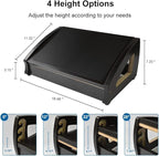 StrongTek Ergonomic Under Desk Footrest, 3 Adjustable Heights Wooden Office - Image 3