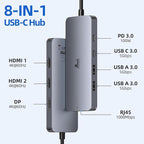 USB C Docking Station Dual Monitor, LIONWEI Laptop Docking Station 3 Monitors - Image 2