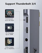 USB C Hub Adapter for MacBook Pro/Air M1M2M3 2022 2021 2020 13"15"16", 100W - Image 3
