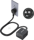 TROND 360° Rotating Flat Plug Extension Cord 3ft, Low Profile Small Power Strip by TRONDOfficial