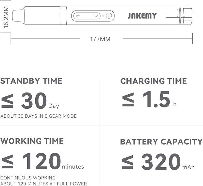 Small Electric Screwdriver Set, JAKEMY Adjustable 3 Torque Cordless Screwdriver - Image 3