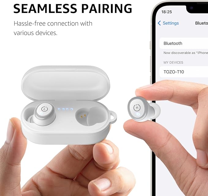 TOZO T10 Wireless Earbuds Bluetooth 5.3 Headphones, App Customize EQ, Ergonomic - Image 8