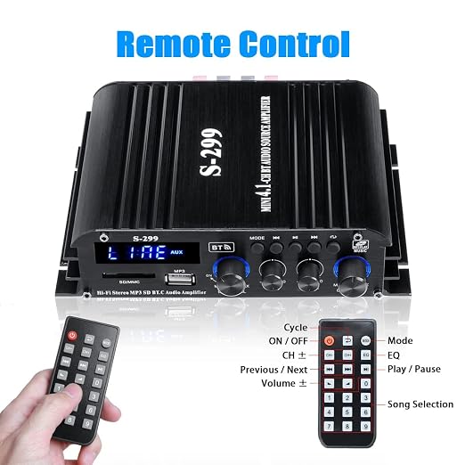 4.1 Channel Bluetooth 5.0 Mini Audio Amplifier Receiver, 4×50 W + Active - Image 8