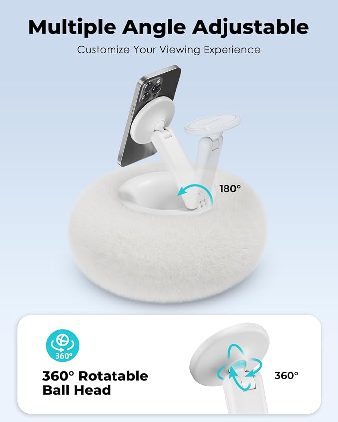 Viozon Phone Holder for Bed, Magnetic Pillow Stand, Compatible - Image 3