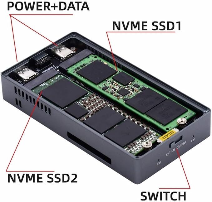CY USB4.0 20Gbps Dual NVME M.2 NGFF M-Key to USB-C Type-C Raid0 Raid1 JBOD Big - Image 2