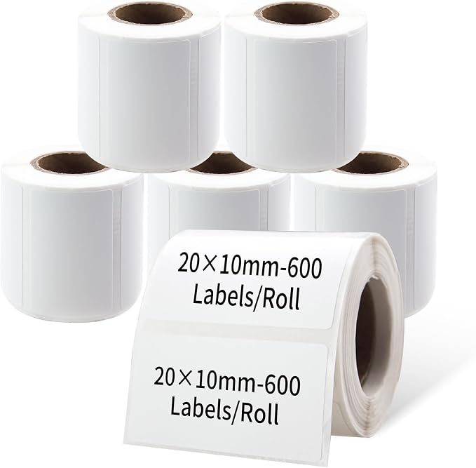 PUQU 20x10mm inch Direct Thermal Sticker Labels, Self-Adhesive All-Purpose by PUQU