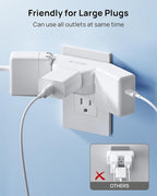 TROND Outlet Extender, 3-Prong Grounded Wall Plug Splitter, 3 Way Angled Outlet - Image 3