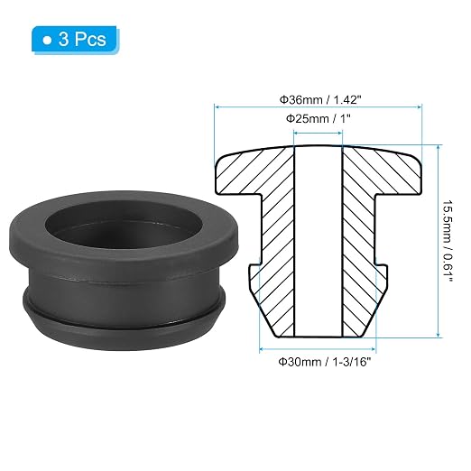 PATIKIL 30mm / 1-3/16 Inch Drill Hole, 1 Inch ID Rubber Grommets - Image 2