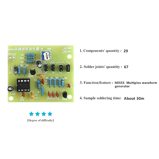 Soldering Practice Kit DIY Multiplex Waveform Generator Plug-in Circuit Kit - Image 2