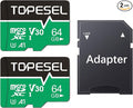 TOPESEL 64GB 2-Pack Micro SD Card, 4K Camera Pro, UHD Video by TOPESEL