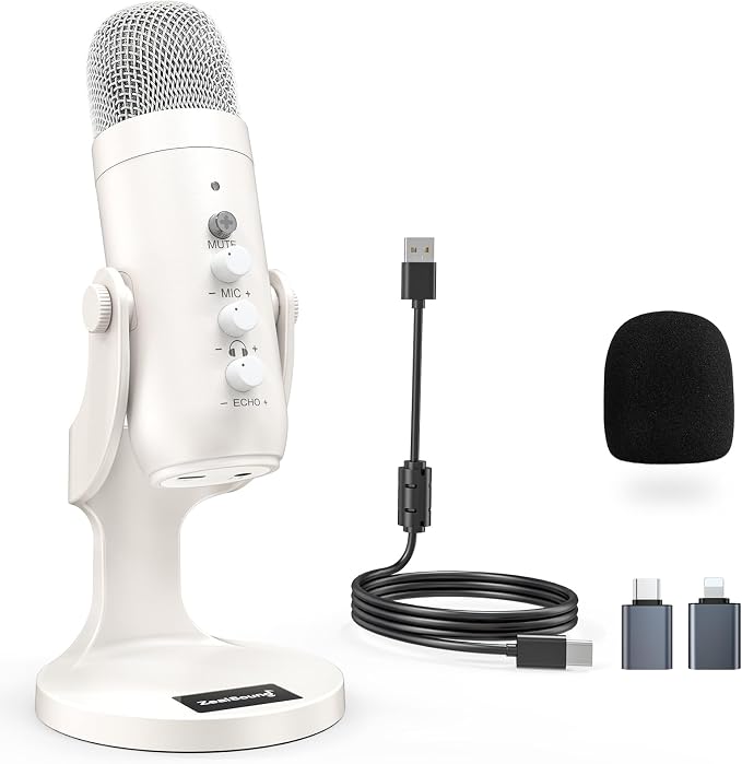 ZealSound USB Microphone, Quick Mute Noise Cancel by zealsound