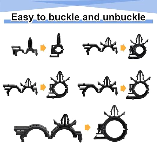 150 pcs Car Wire Loom Routing Clips Push Mount Cable Tie Assortment 10 Sizes - Image 3