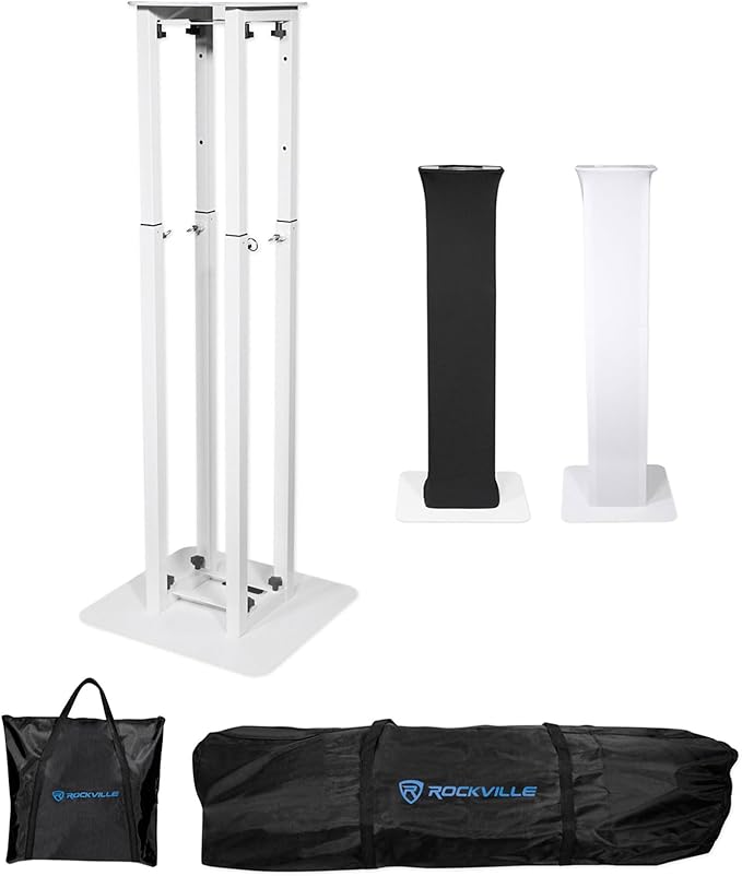 Rockville RTP82W 8 ft Adjustable Totem Light Stand, Carry Bags, 35mm Speaker by Rockville
