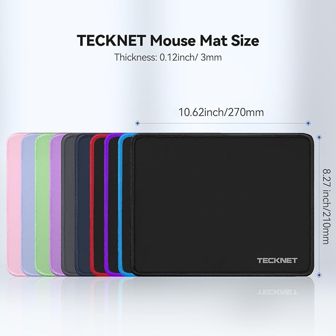 TECKNET Mouse Pad with Anti-fray Stitchin, Waterproof Surface & Non-Slip Rubber - Image 7