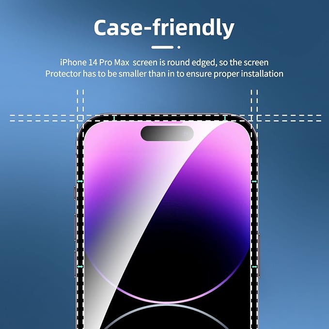 NEW'C 3 Pack Designed for iPhone 14 Pro Max Screen Protector, Enhanced Tempered - Image 3