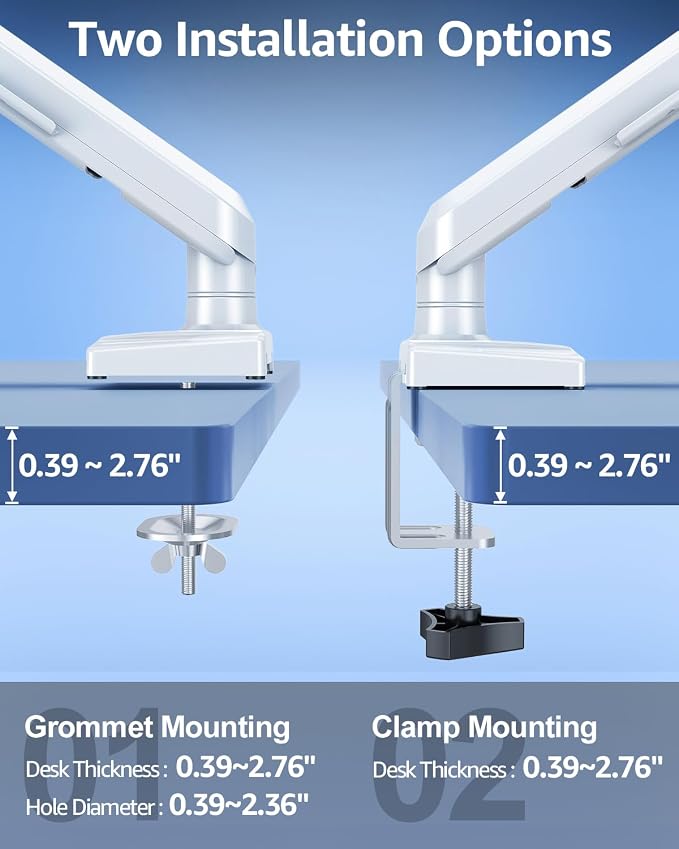 Single Monitor Mount for 22 24 27 32 inch Screen, Gas Spring Arm Holds 4.4-22 - Image 5